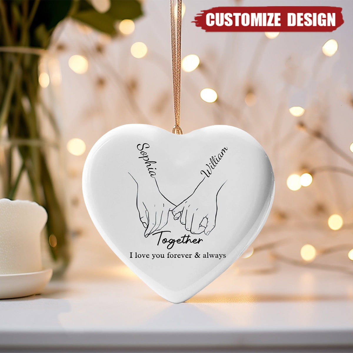 From our first kiss till our last breath -  Personalized Ceramic Ornament - New Release