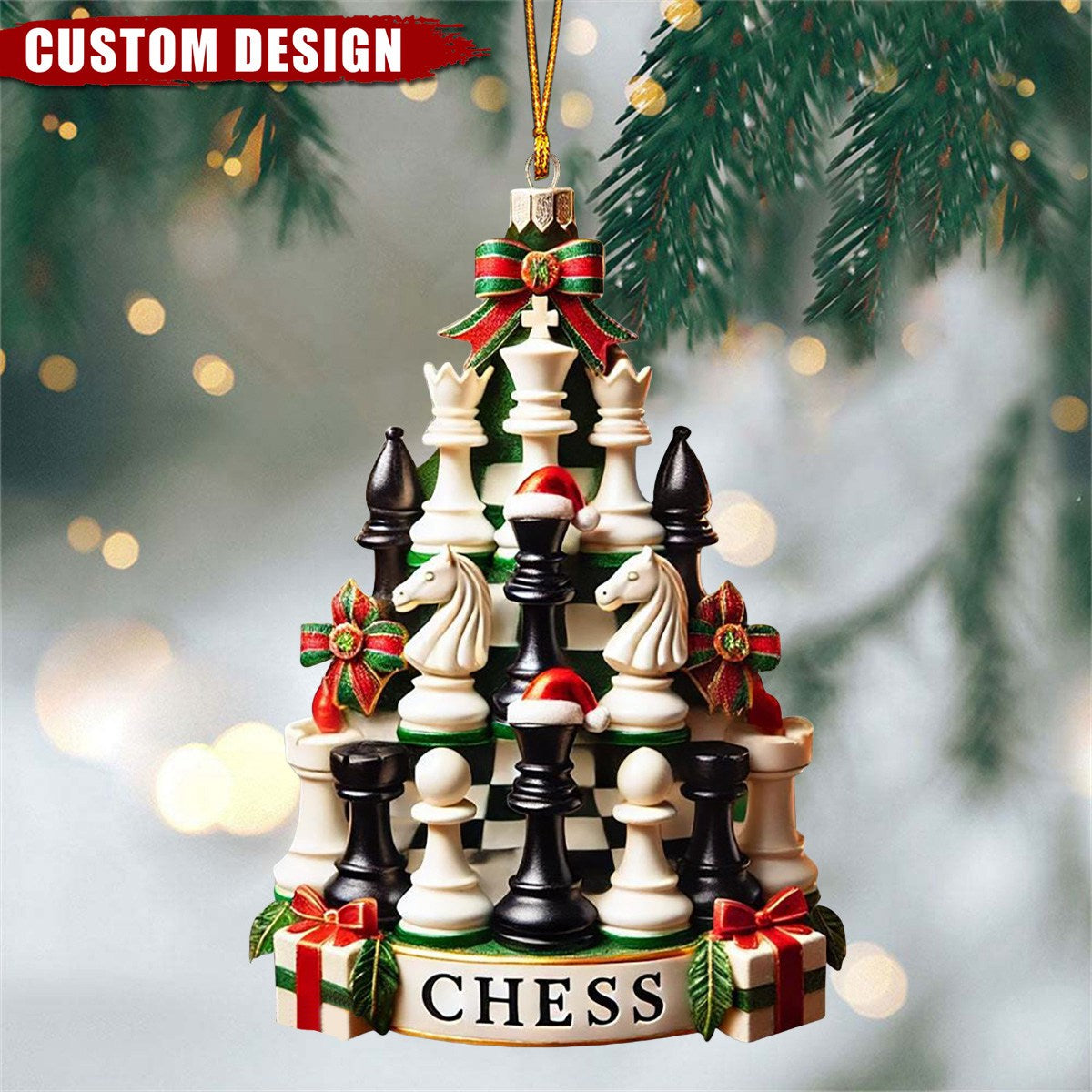 Personalized Chess Christmas Ornament - Gift For Chess Lovers - 2025 New Release