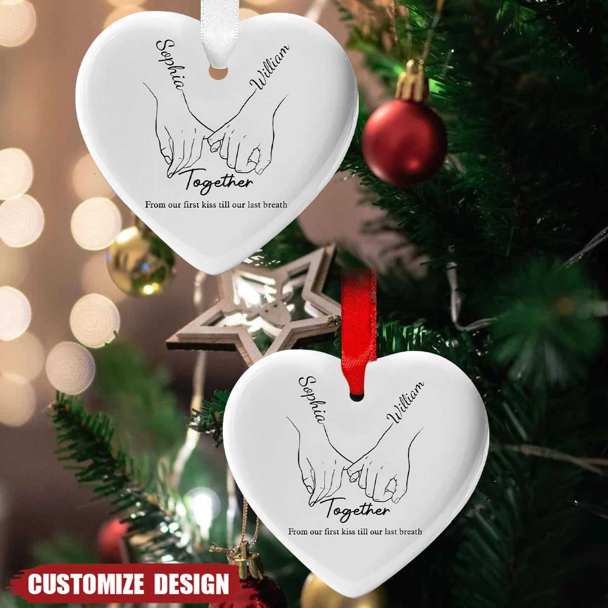 From our first kiss till our last breath -  Personalized Ceramic Ornament - New Release