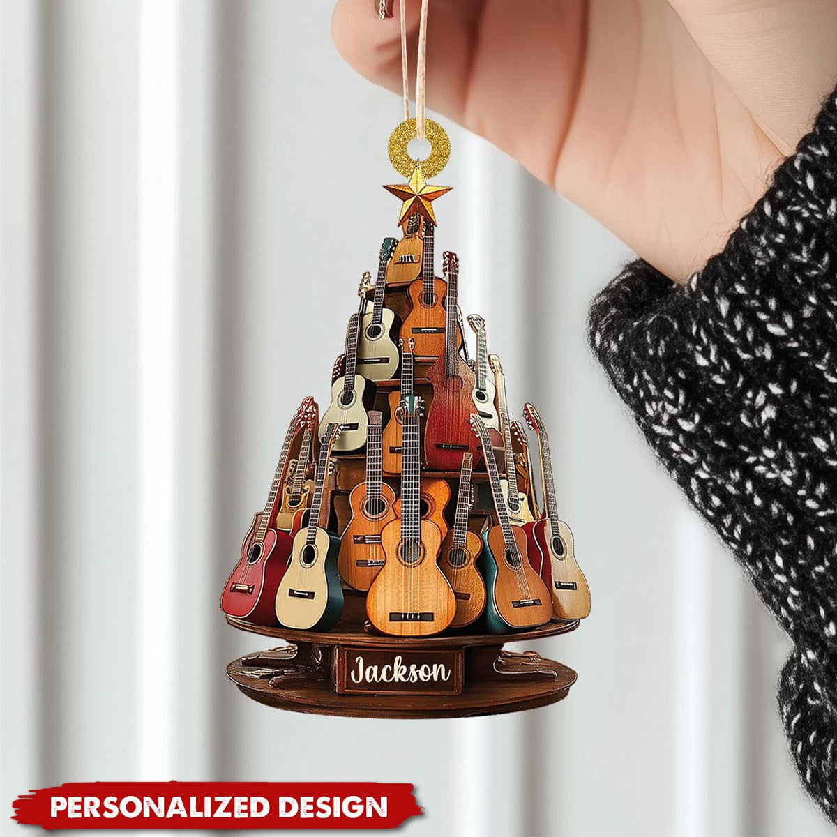 Personalized Classic Guitar Ornament-Gift for Music Lovers, Guitar Players- New Release