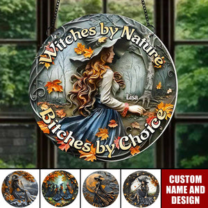 Personalized Halloween Gifts For Witch Lovers Suncatcher Ornament