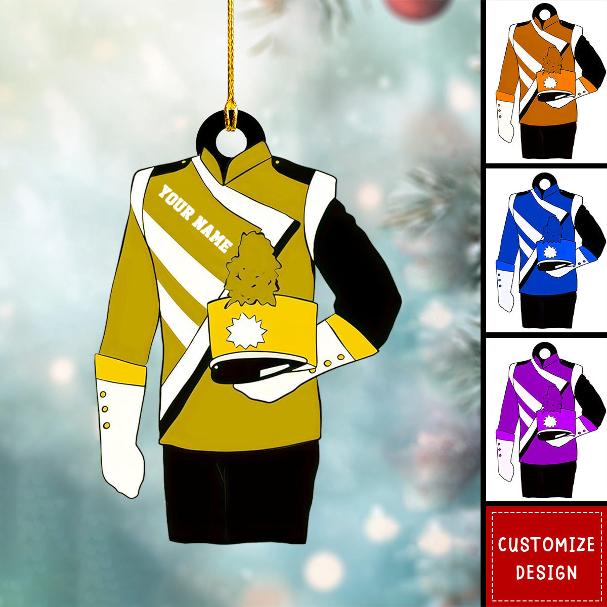 New Release Personalized Marching Band Uniform Christmas Ornament