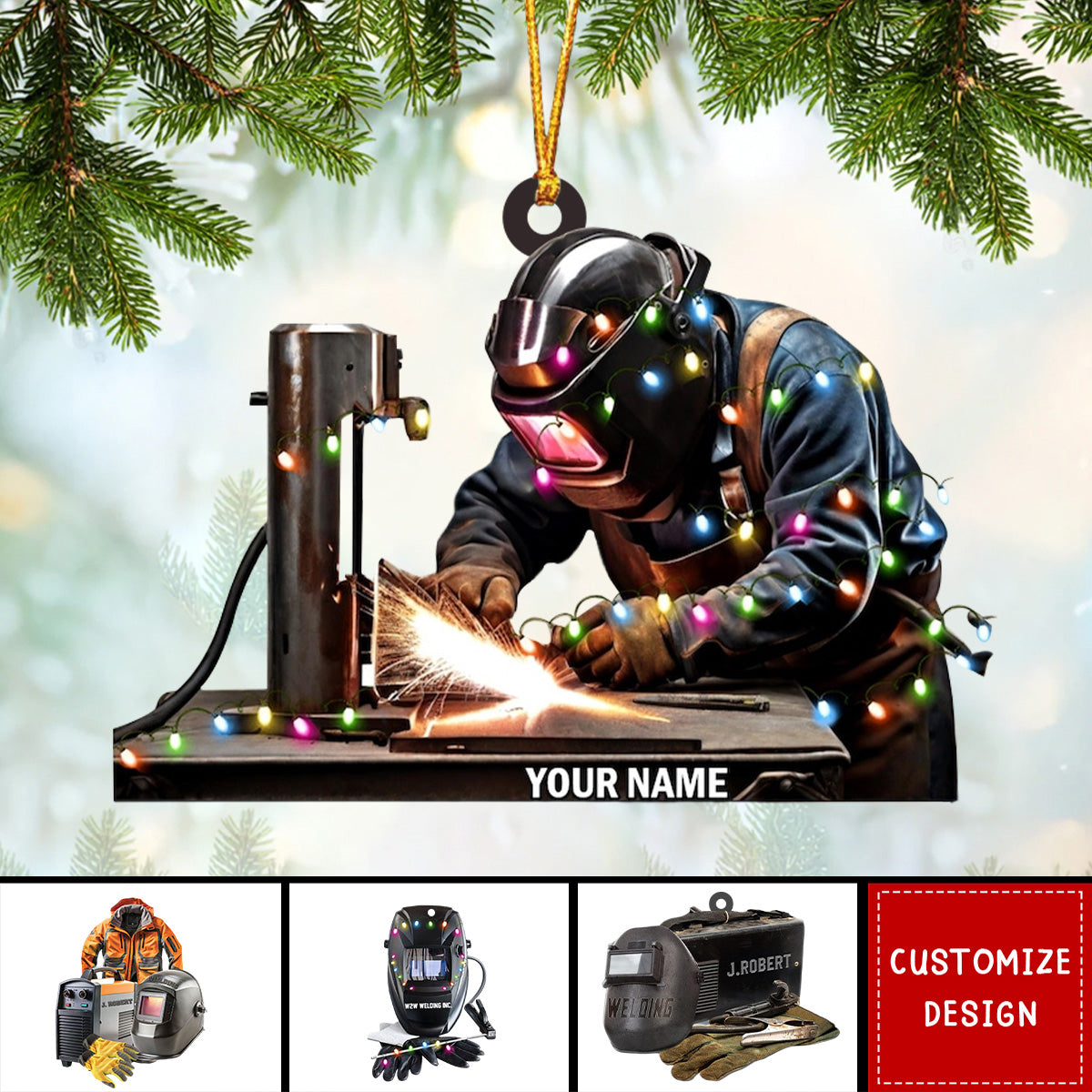Personalized  Welder Ornament - New Release