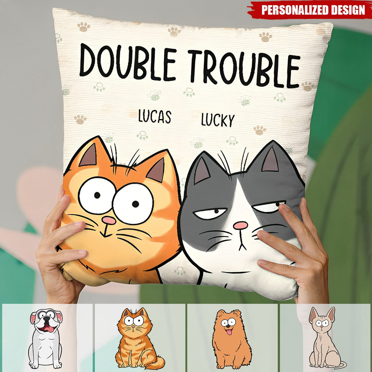 We're The Trouble - Cat Personalized Custom Pillow - Gift For Pet Owners, Pet Lovers