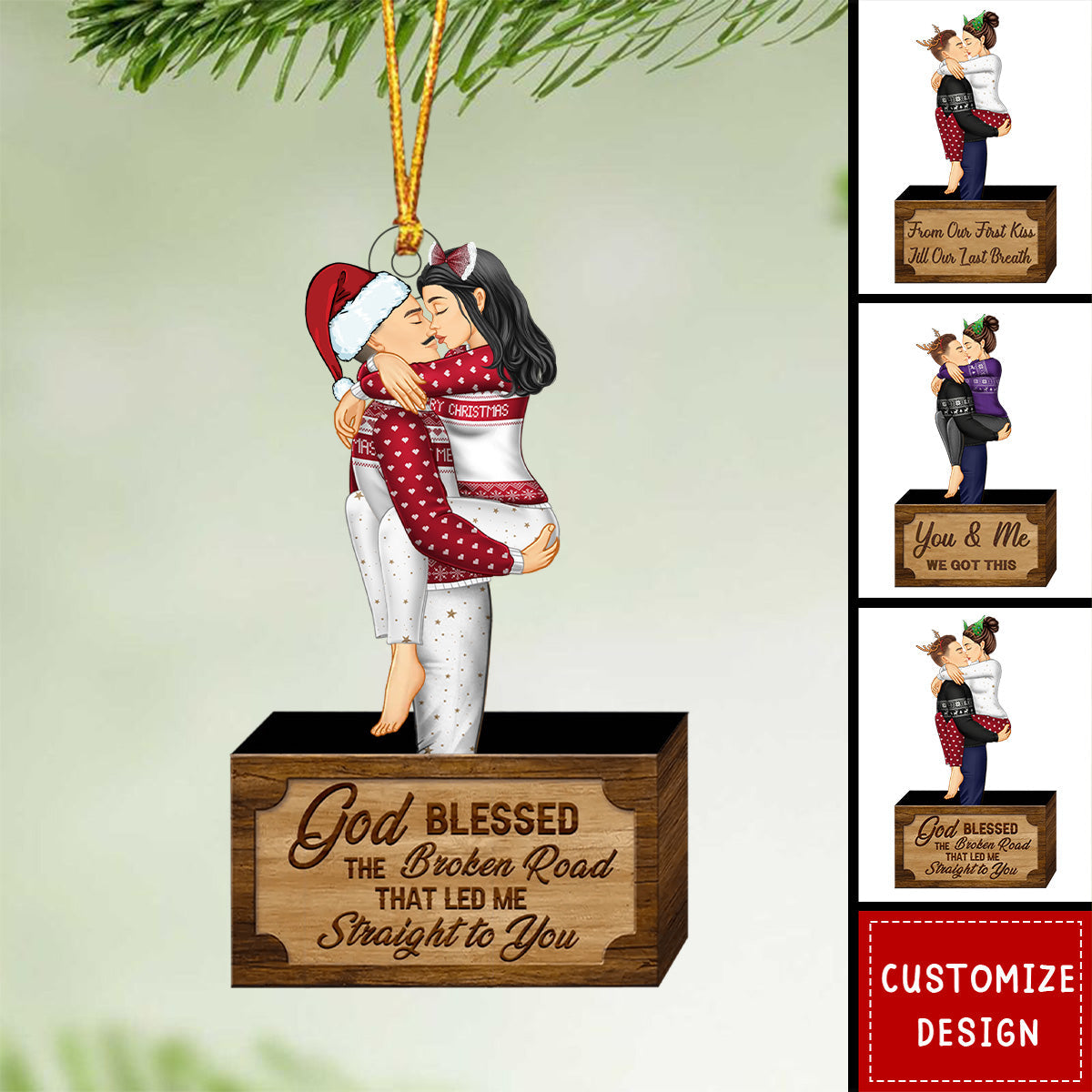 Hugging Couple Personalized Acrylic Ornament - New Release