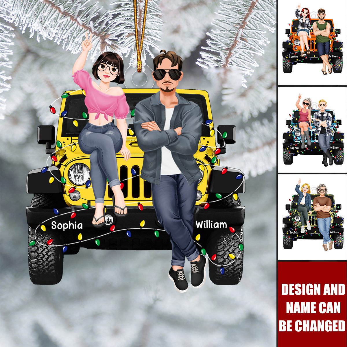 New Release - Off Road Couple Personalized Christmas Ornament