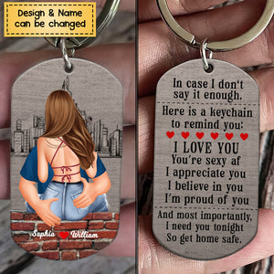 I Need You Tonight So Get Home Safe-Personalized Couple Hugging Stainless Steel Keychain- Couple Gift