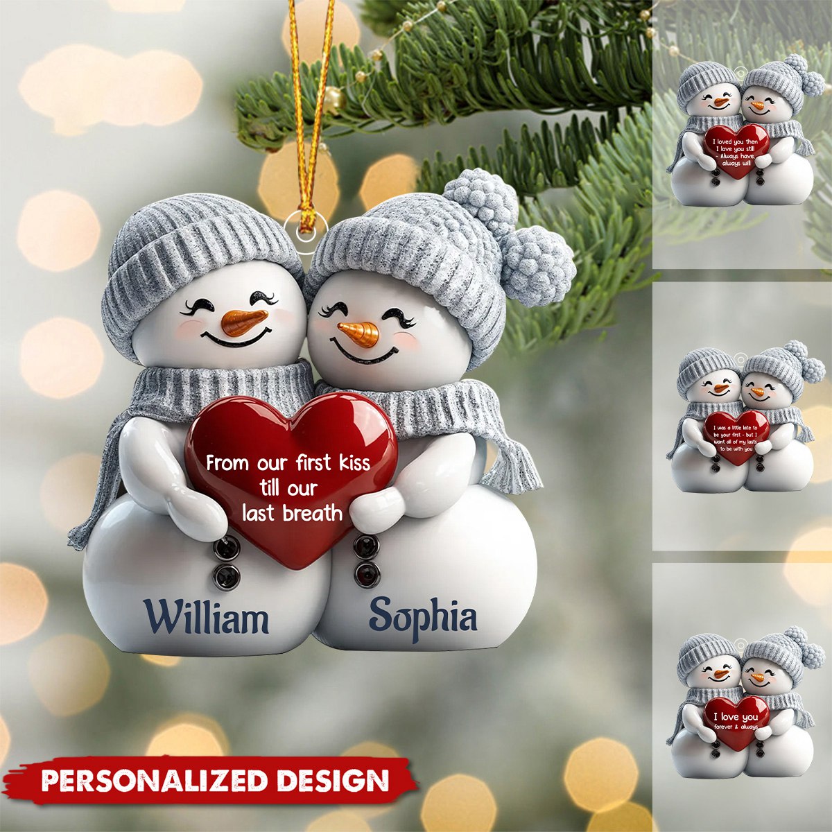 New Release Couple Snowman First Christmas - Personalized Acrylic Ornament