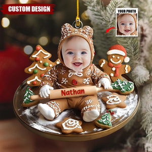 Baking With Baby: A Gingerbread Christmas - Personalized 1-Layer Acrylic Ornament