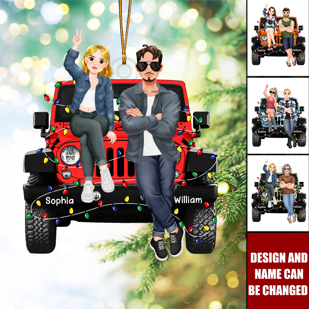 New Release - Off Road Couple Personalized Christmas Ornament