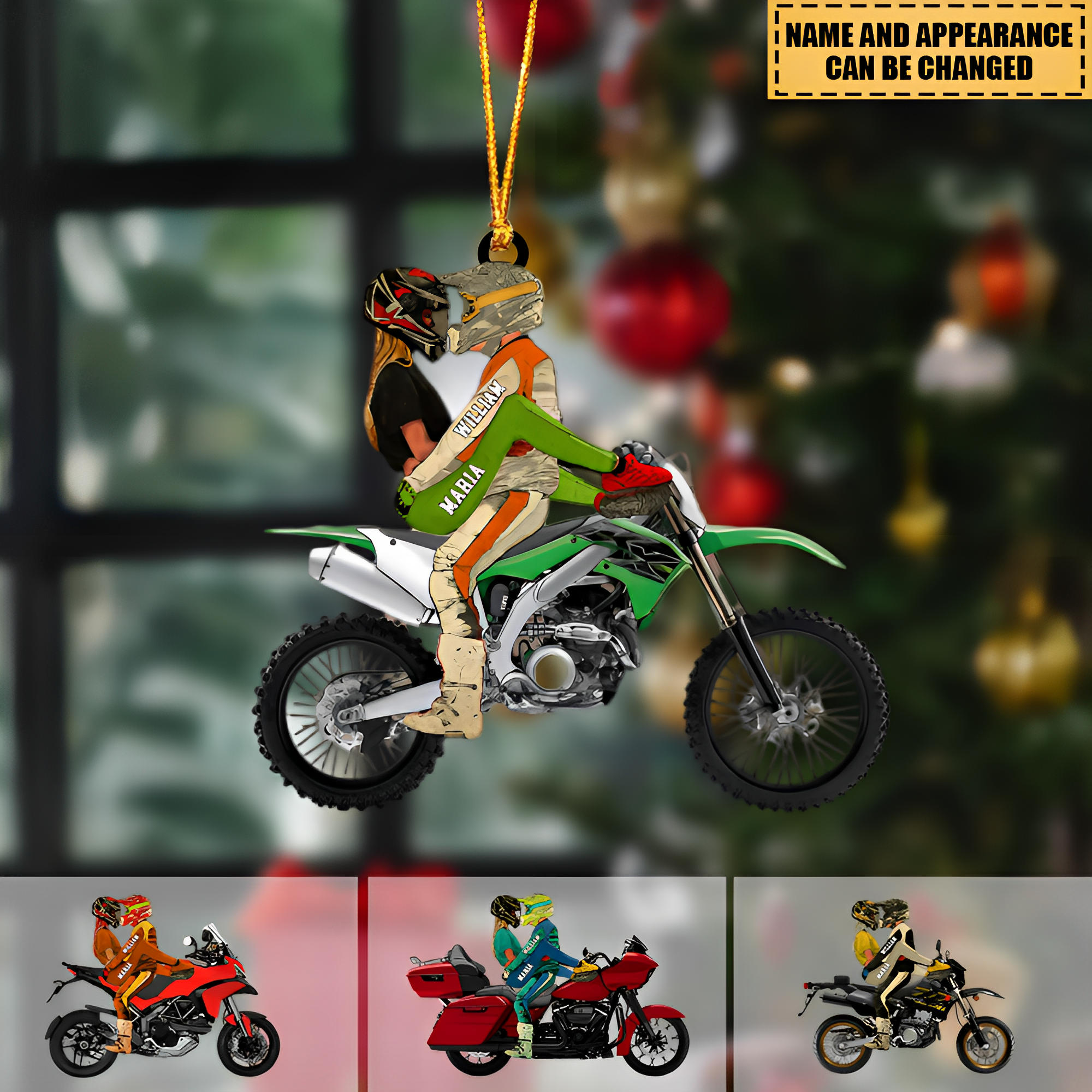 Personalized Riding Couple Christmas Ornament - Gifts for Motorcycle lovers