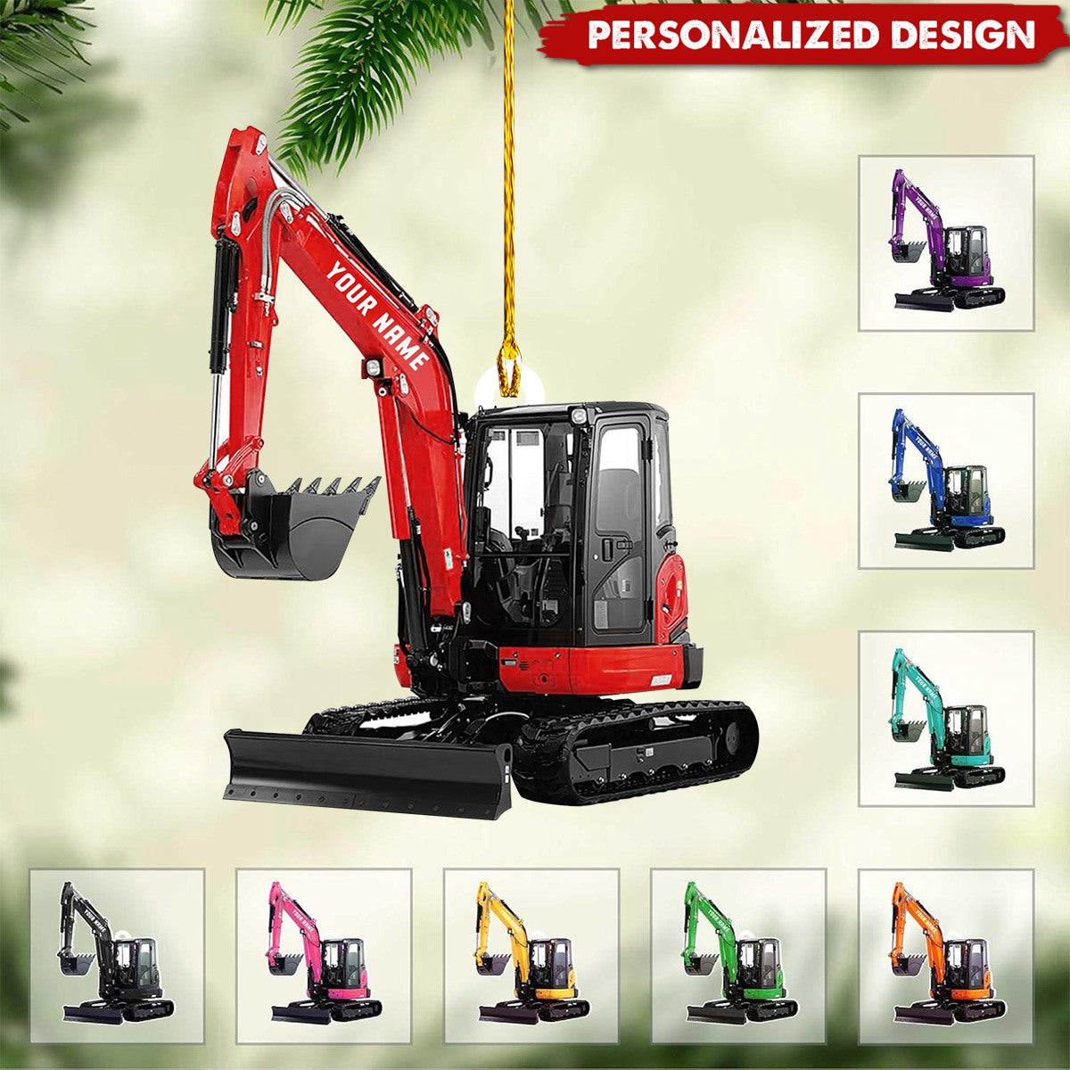 New Release Personalized Excavator Heavy Equipment Ornament-Gift For Excavator Car Lovers