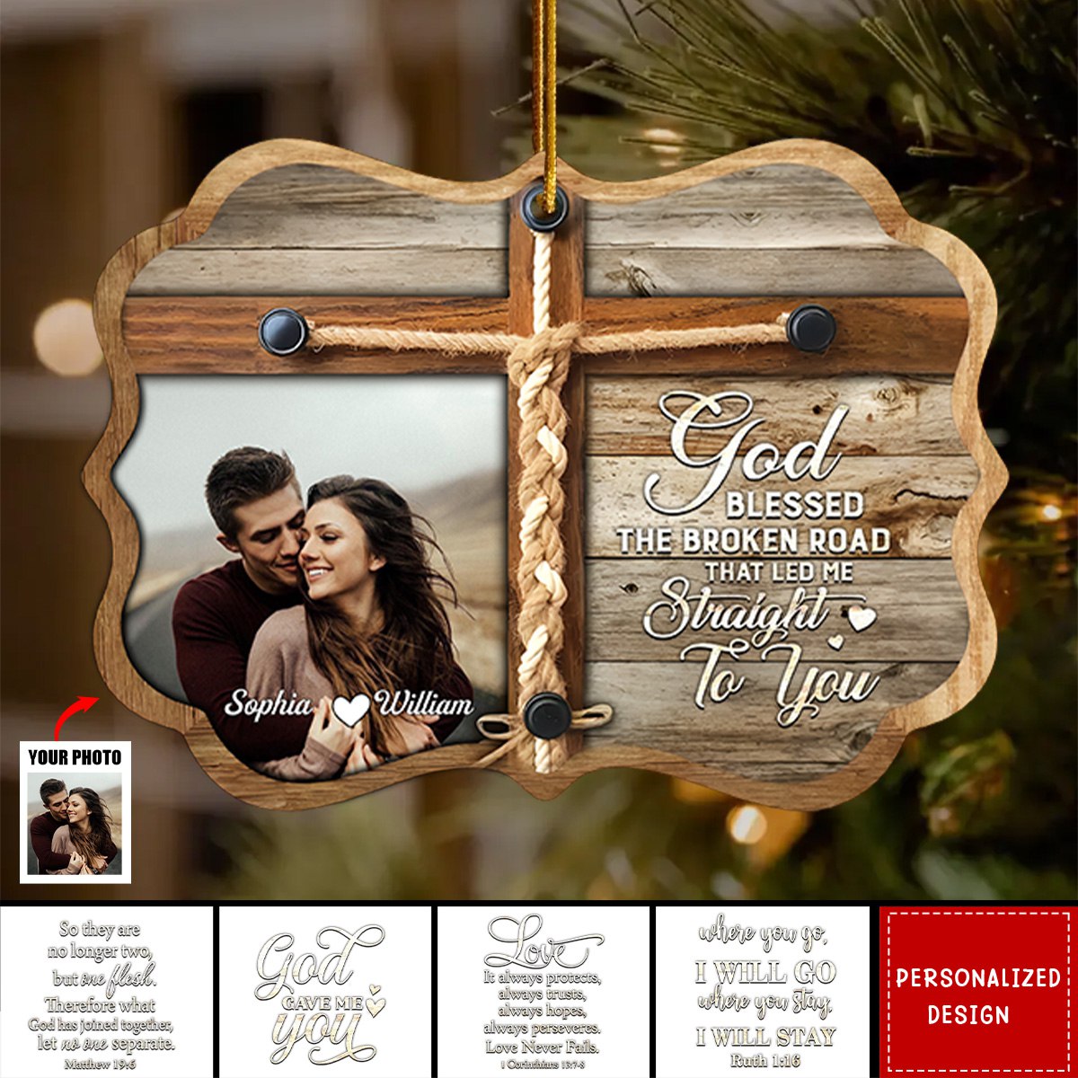 New Release God Gave Me You-Personalized Couple Wooden Ornament-Christmas Gift Idea For Couple