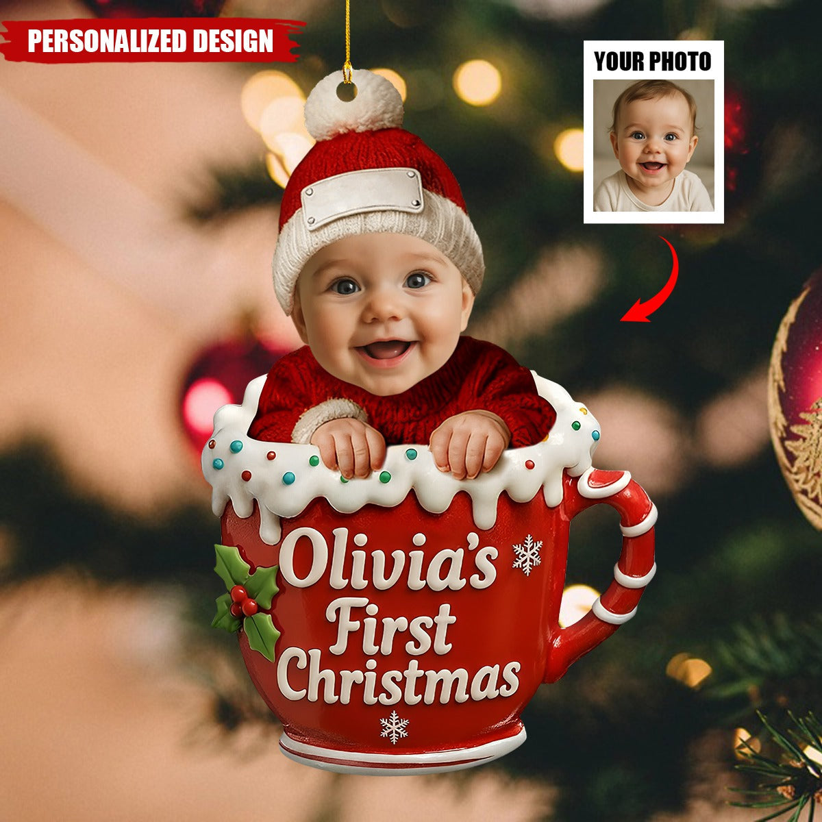 Baby’s First Christmas-Personalized Ornament-New Baby Holiday Keepsake Gift