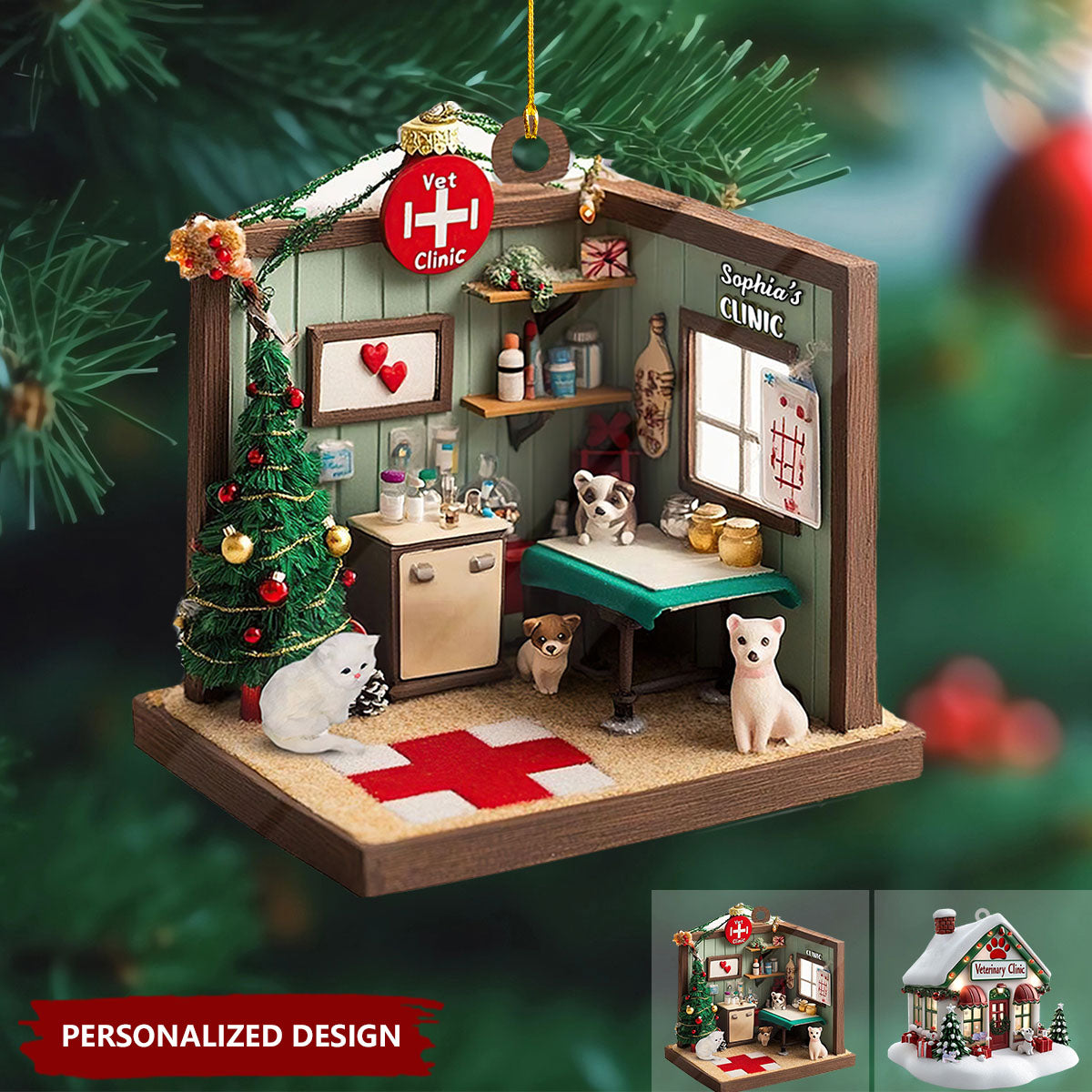 Personalized Veterinarian Clinic Christma Ornament-Gifts For Veterinarian- New Release