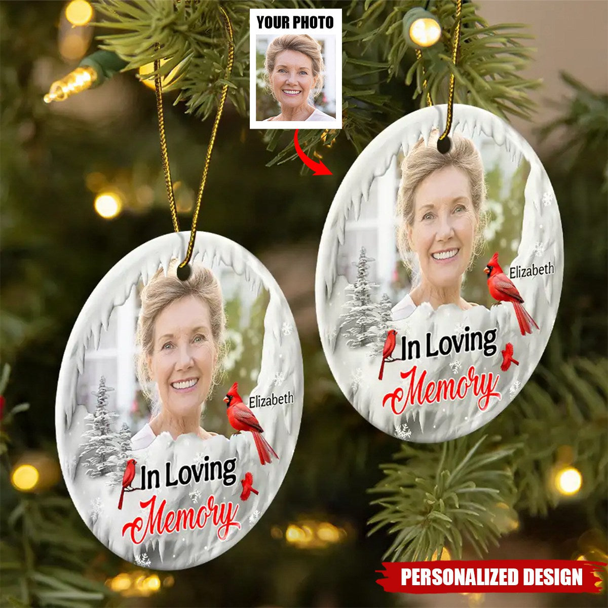 New Release I'm Always With You Cardinal - Personalized Circle Ceramic Ornament