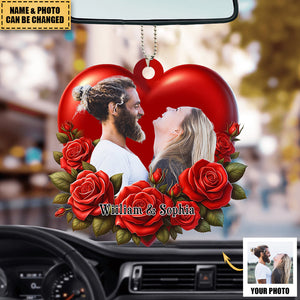 Personalized Couple Upload Photo Car Ornament