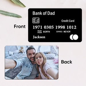 Bank of Dad - Personalized Photo Aluminum Wallet Card for Father's Day