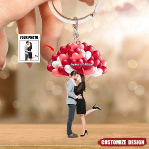 Love balloon couple keychain -  Gift for couple
