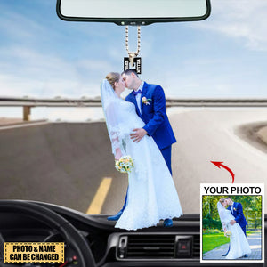 Personalized Acrylic Car Hanging Ornament - Gift For your beloved ones/Anniversary/Couple- Custom Your Photo