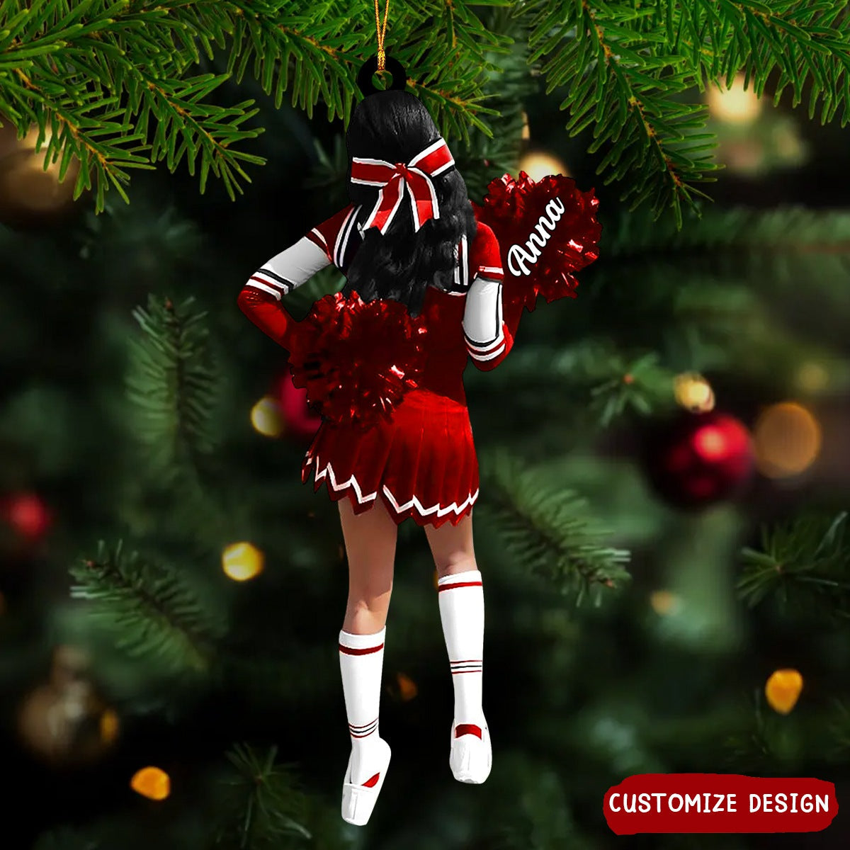 Personalized Cheerleading Pom pom Girl Christmas Ornaments - New Release