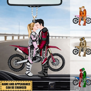 Ride Together - Stay Together, Personalized Motorcross Couple Ornament