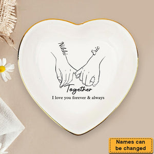 From our first kiss till our last breath - Personalized Heart Jewelry Dish Gift For Couple