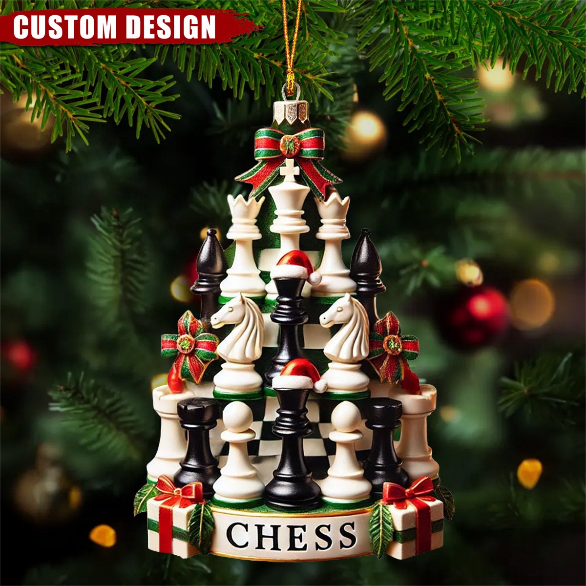 Personalized Chess Christmas Ornament - Gift For Chess Lovers - 2025 New Release