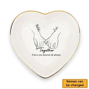 From our first kiss till our last breath - Personalized Heart Jewelry Dish Gift For Couple