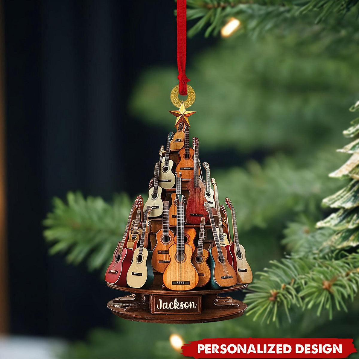 Personalized Classic Guitar Ornament-Gift for Music Lovers, Guitar Players- New Release