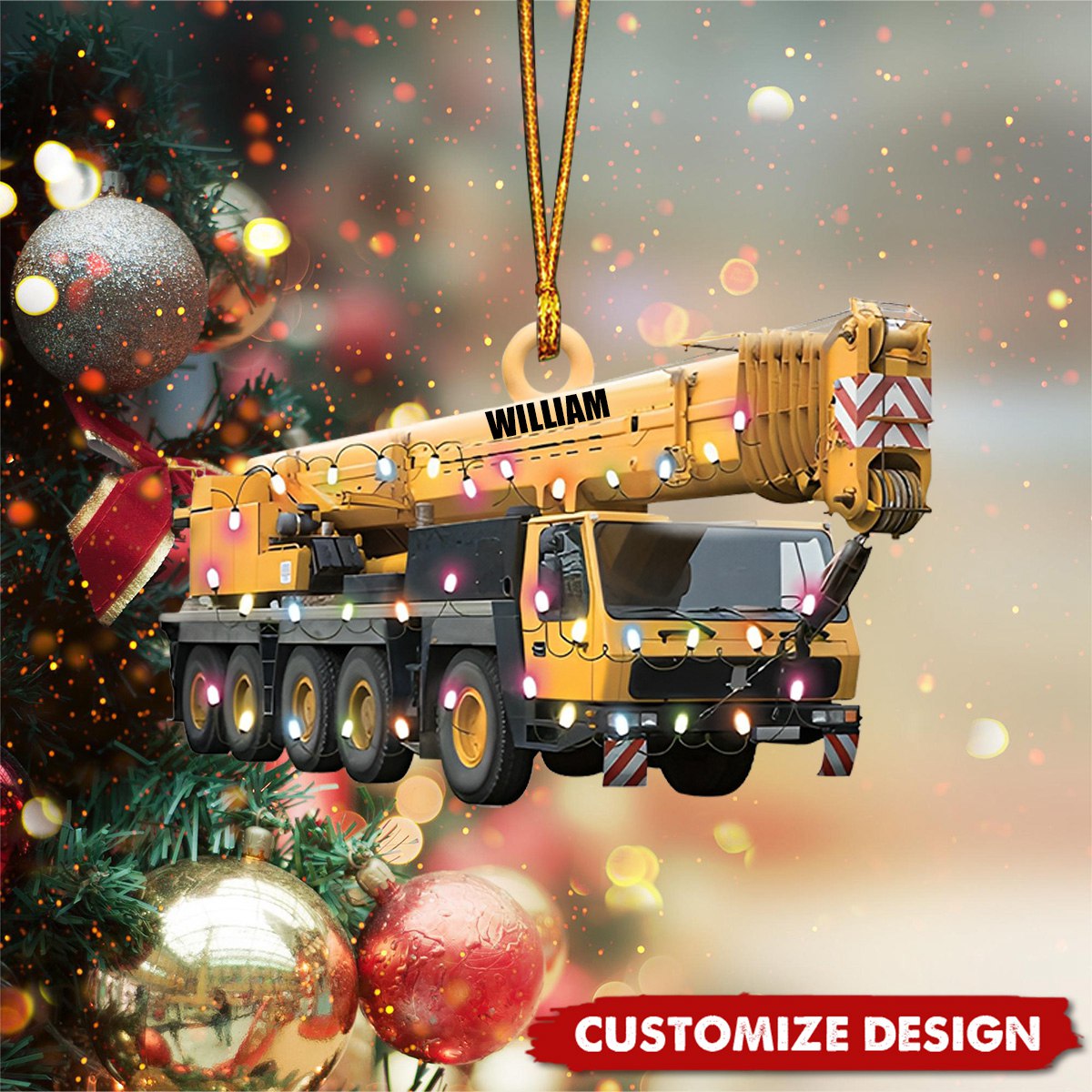 Personalized Crane Vehicles Ornament, Heavy Equipment Operator Ornament New Release