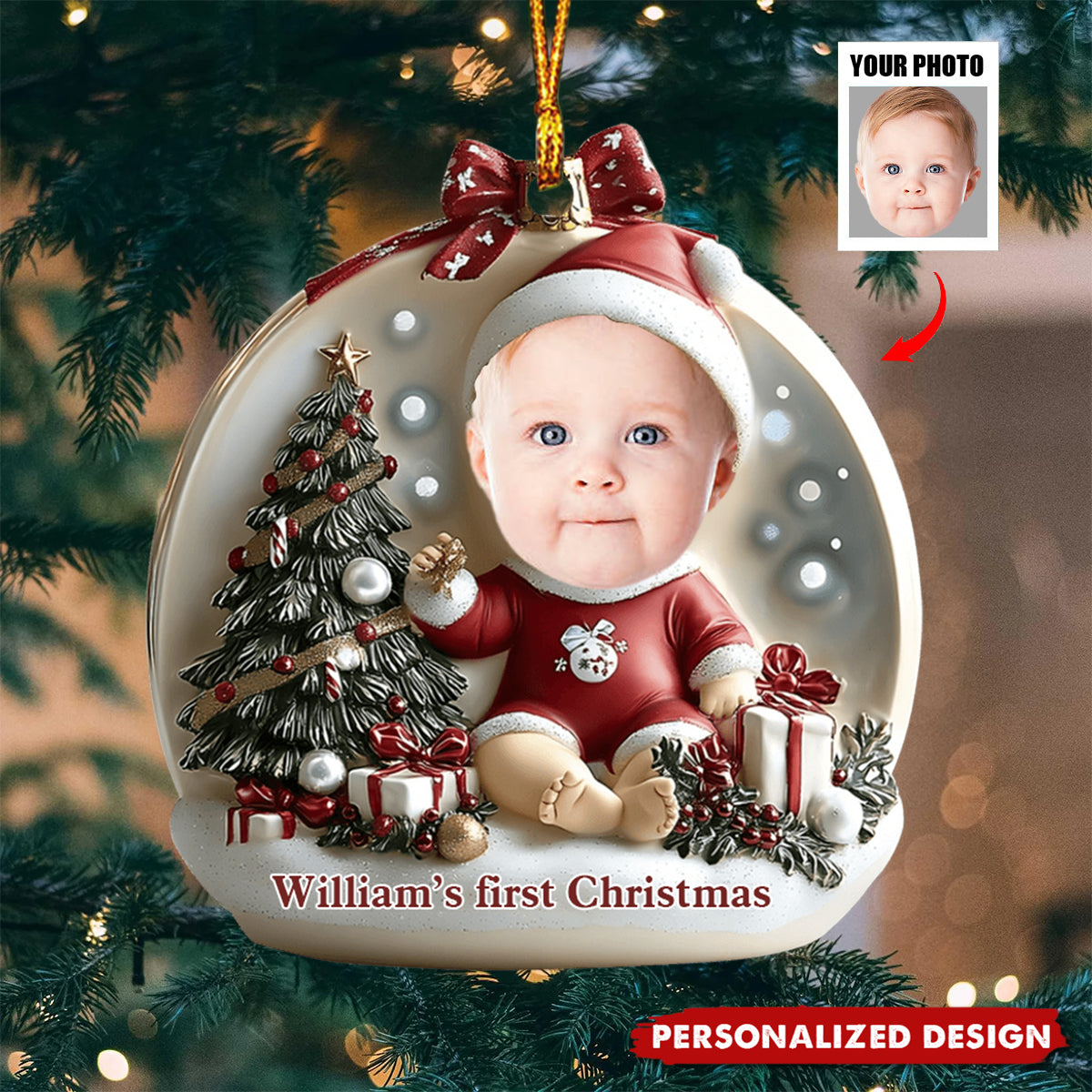 Baby's First Christmas - Personalized Newborn Acrylic Ornament