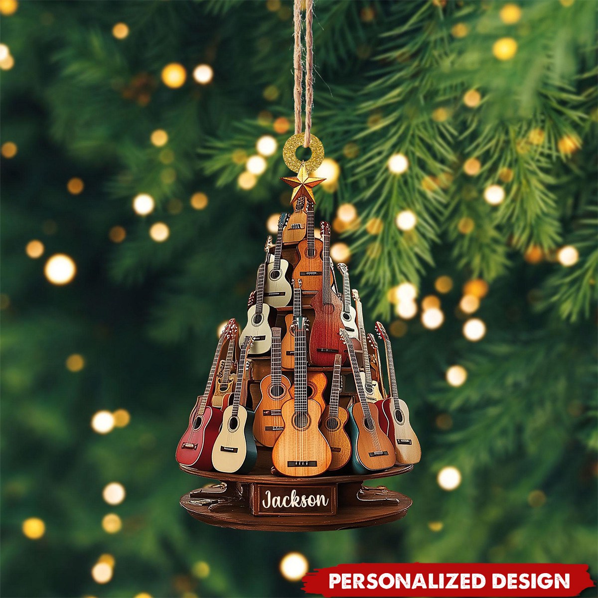 Personalized Classic Guitar Ornament-Gift for Music Lovers, Guitar Players- New Release