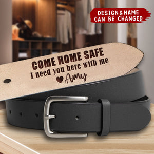 Personalized Gifts For Him Secret Message Men's Belt Come Home Safe