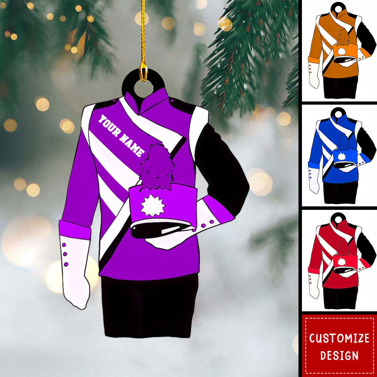 New Release Personalized Marching Band Uniform Christmas Ornament