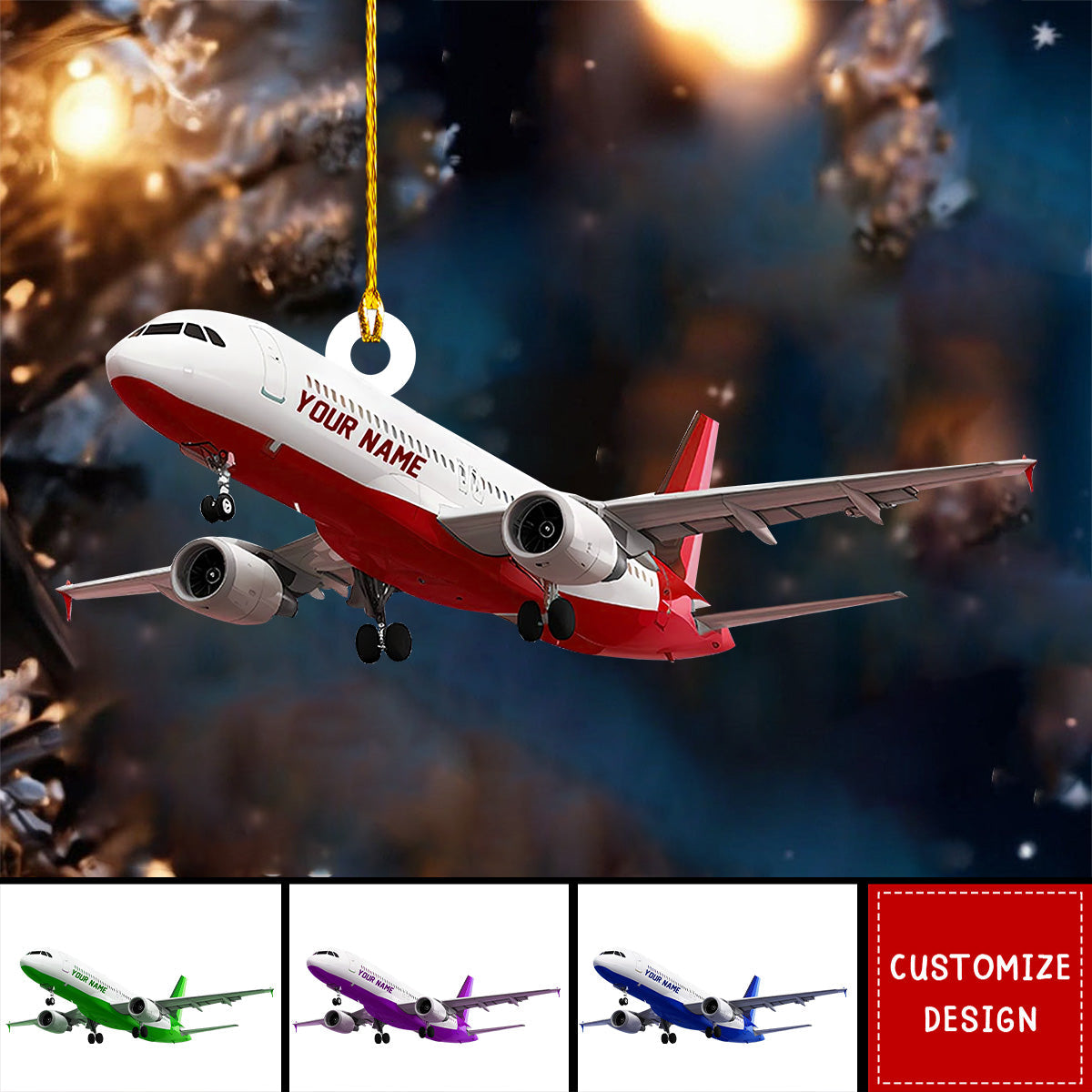 Personalized Airplane Acrylic Christmas Ornament - Gift For Pilot - New Release