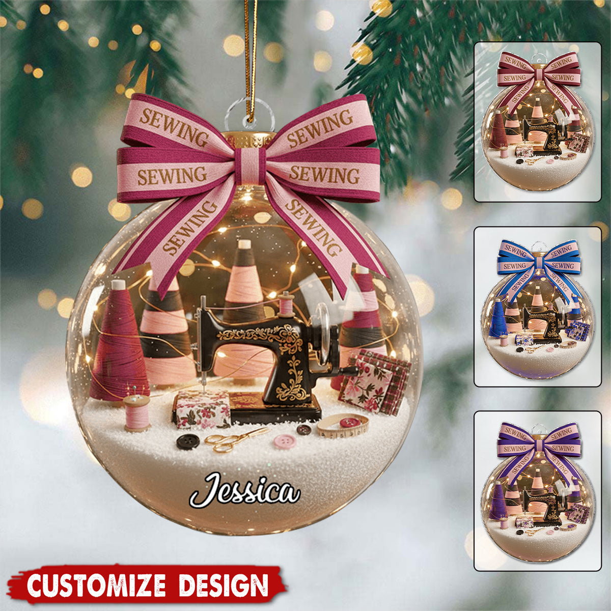 Personalized Sewing Ornament - Gift For Sewing Lovers
