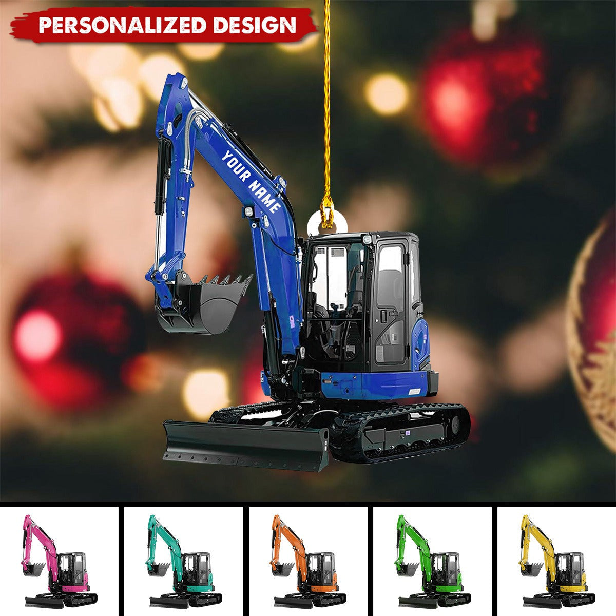 New Release Personalized Excavator Heavy Equipment Ornament-Gift For Excavator Car Lovers
