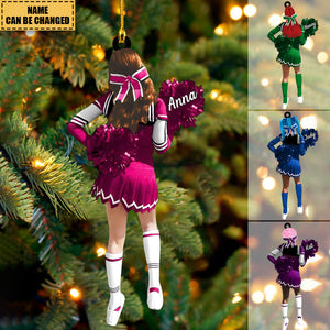 Personalized Cheerleading Pom pom Girl Christmas Ornaments - New Release