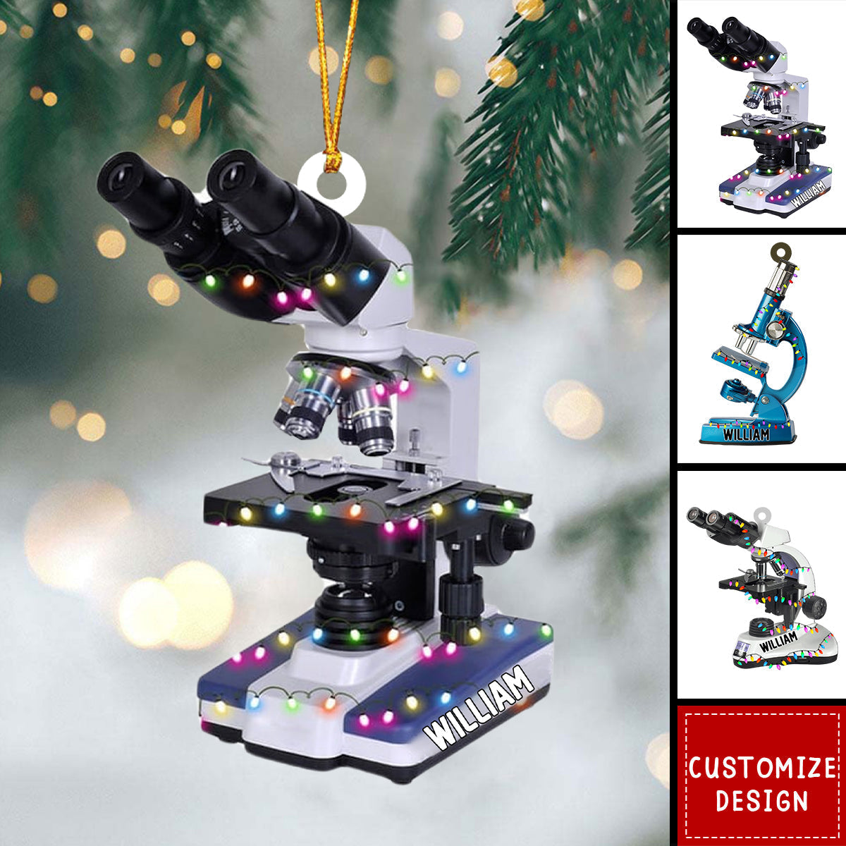 Personalized Medical Microscope Christmas Ornament - New Release