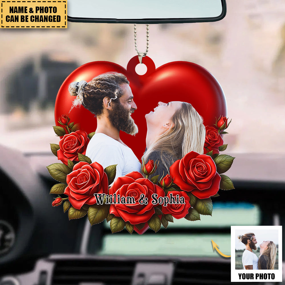 Personalized Couple Upload Photo Car Ornament