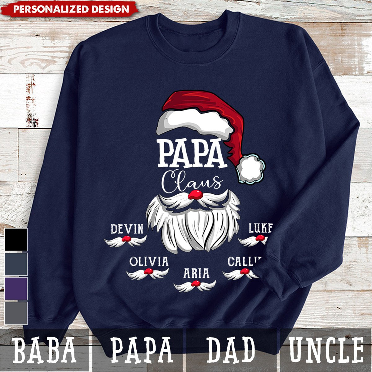New Release Papa Claus And Grandkids Christmas-Personalized Sweatshirt