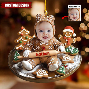 Baking With Baby: A Gingerbread Christmas - Personalized 1-Layer Acrylic Ornament