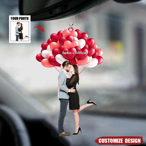 Love balloon couple car ornament -  Gift for couple