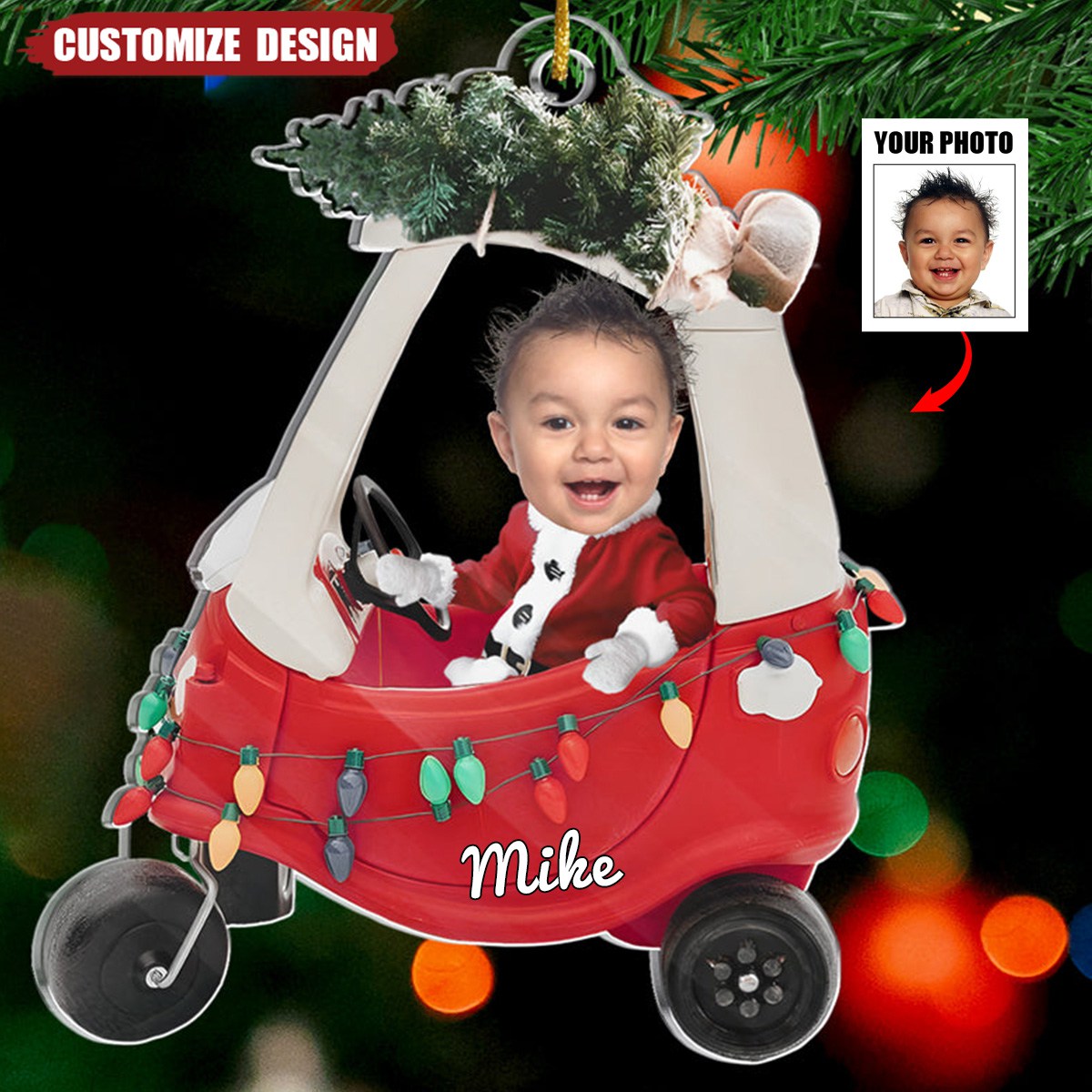 Custom Photo Our Favorite Gift - Family Personalized Acrylic Ornament - New Release