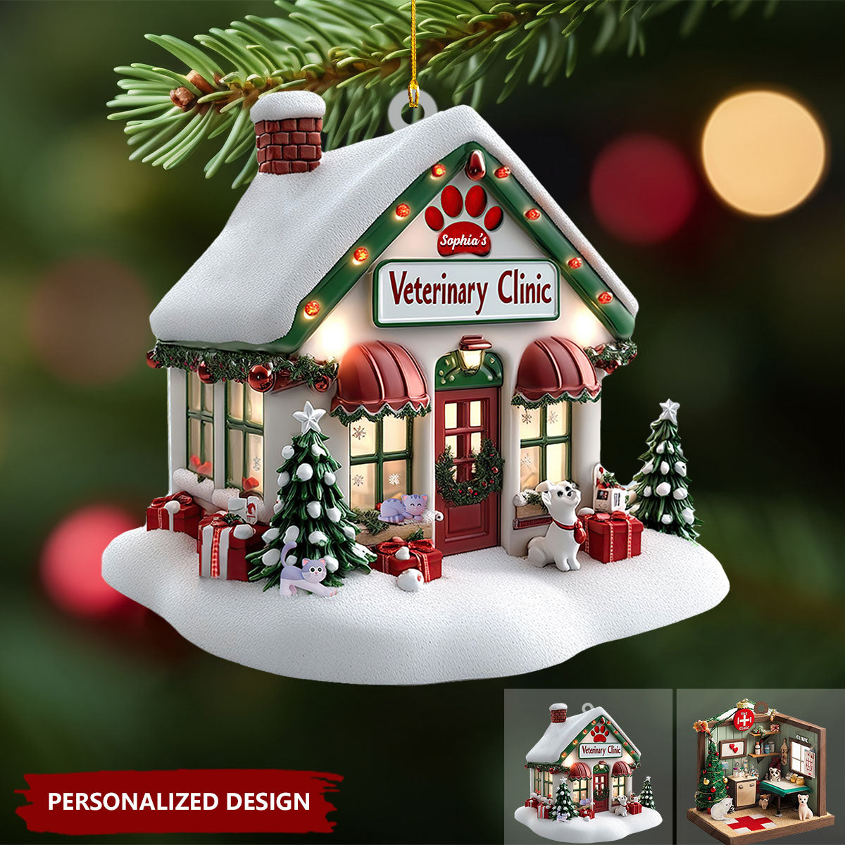 Personalized Veterinarian Clinic Christma Ornament-Gifts For Veterinarian- New Release