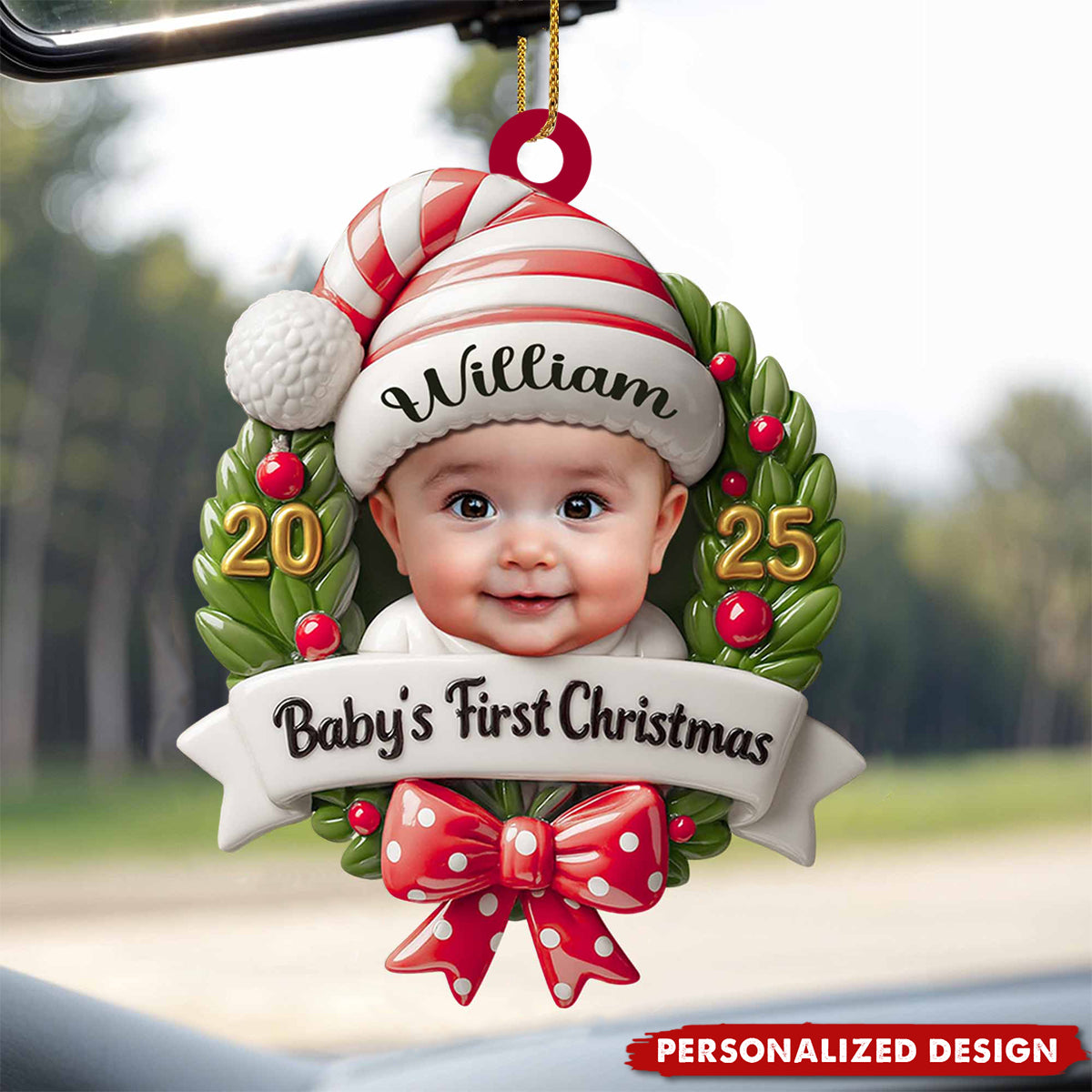 Baby's First Christmas, Baby and Christmas Wreath, Gift For Family and Babies