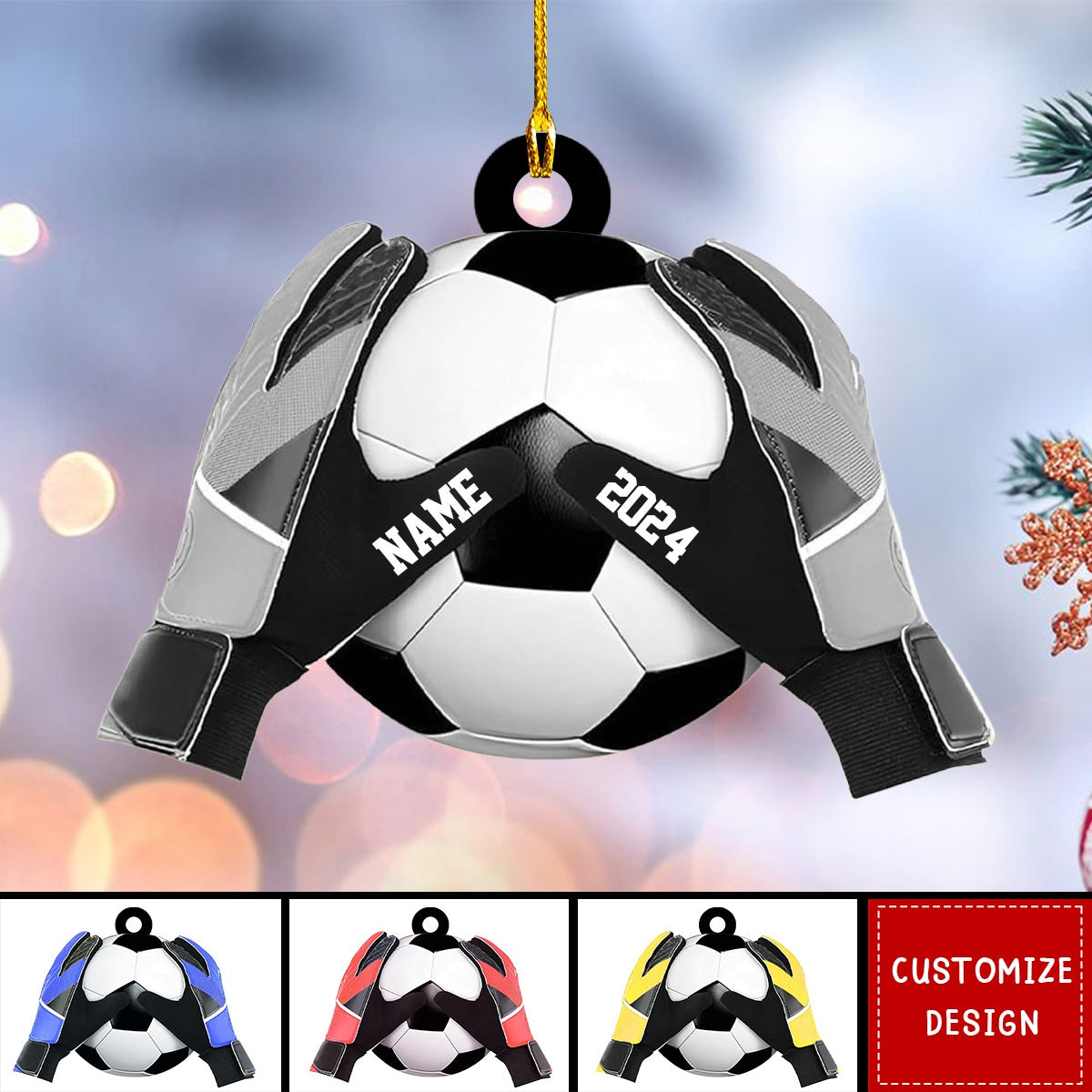 Personalized  Soccer Goal Keeper Christmas Ornament - Gift For Soccer Lovers - New Release