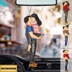 Couple Kissing - Gift For Couples - Personalized Car Ornament