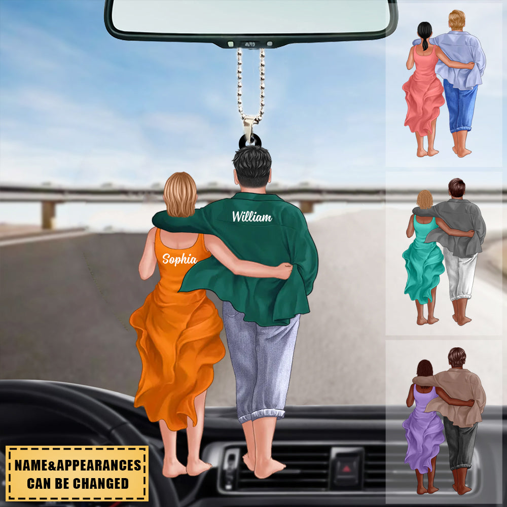 Personalized Back View Couple Car Hanging Ornament